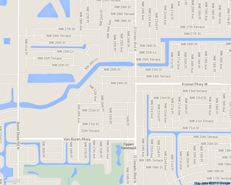 map of restaurants, bars, coffee shops, grocery stores, and more near 2516 Northwest 24th Street in Cape Coral