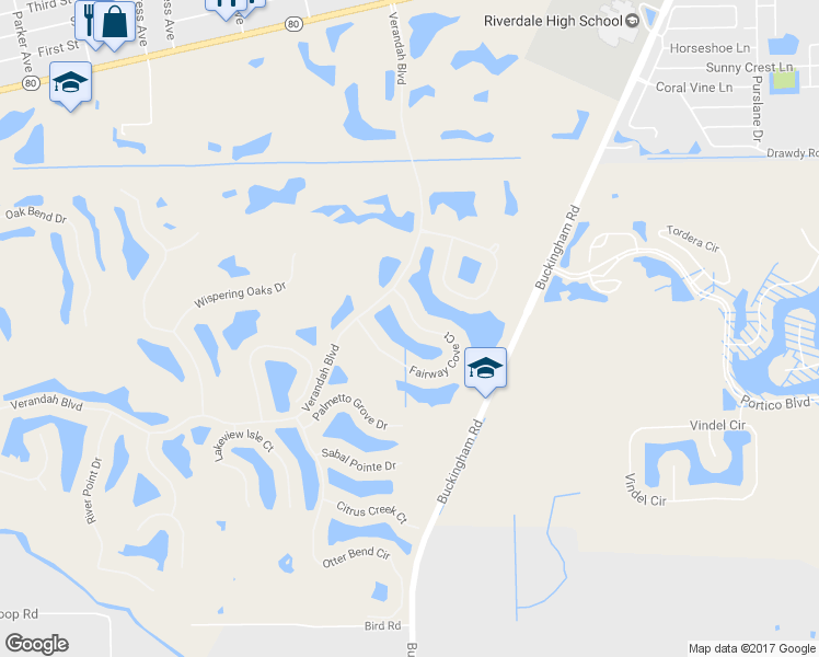 map of restaurants, bars, coffee shops, grocery stores, and more near 12890 Fairway Cove Court in Fort Myers