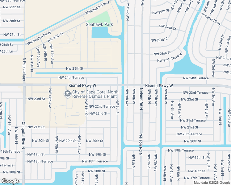 map of restaurants, bars, coffee shops, grocery stores, and more near 2316 Northwest 9th Place in Cape Coral