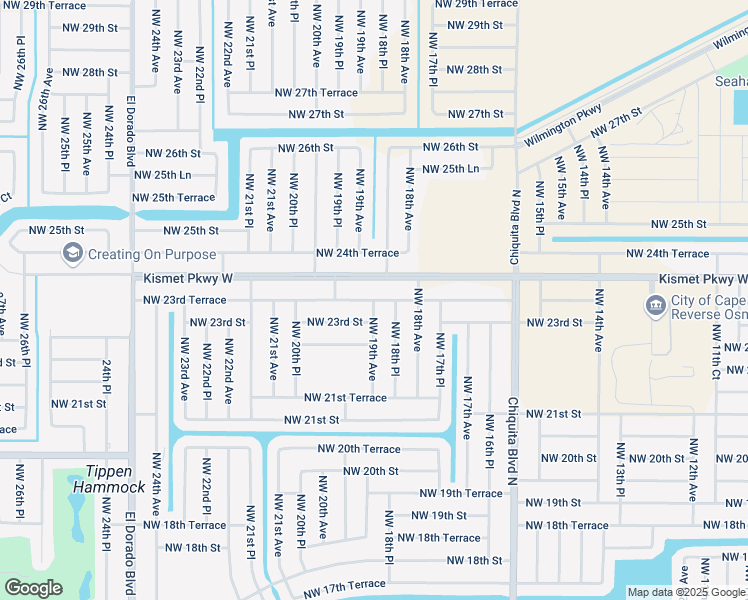 map of restaurants, bars, coffee shops, grocery stores, and more near 2398 Northwest 19th Avenue in Cape Coral