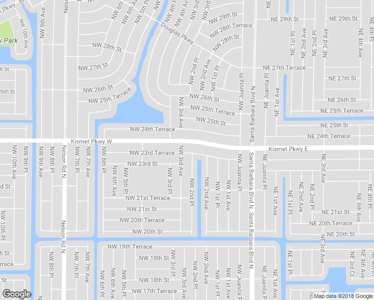 map of restaurants, bars, coffee shops, grocery stores, and more near 227 Northwest 23rd Terrace in Cape Coral