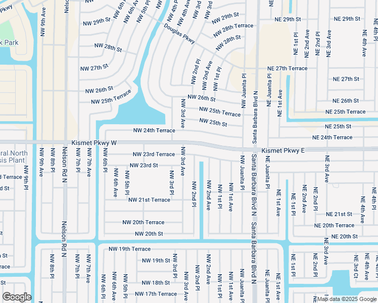 map of restaurants, bars, coffee shops, grocery stores, and more near 227 Northwest 23rd Terrace in Cape Coral