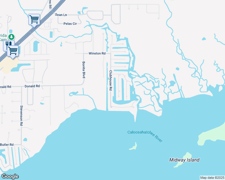 map of restaurants, bars, coffee shops, grocery stores, and more near 2176 Club House Road in North Fort Myers