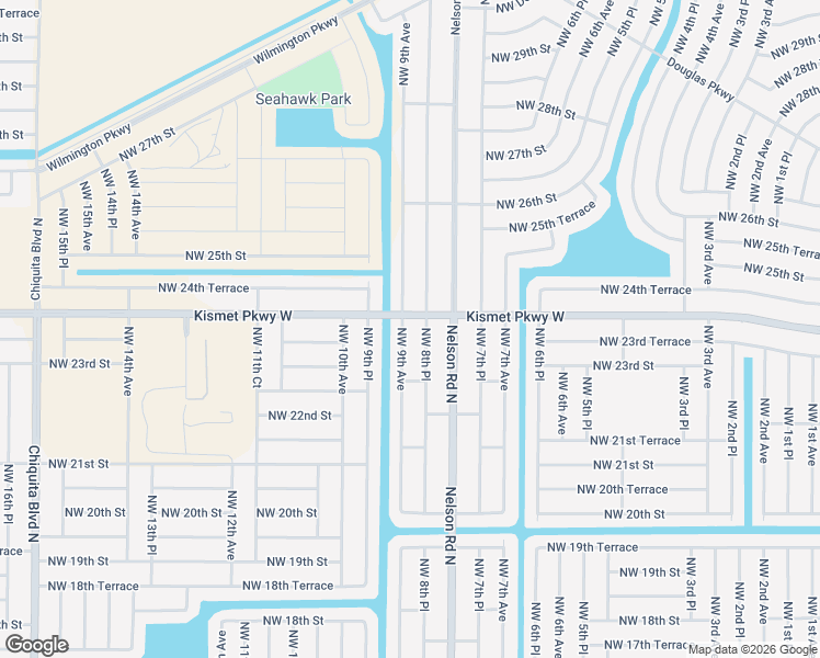 map of restaurants, bars, coffee shops, grocery stores, and more near 2400 Northwest 8th Place in Cape Coral