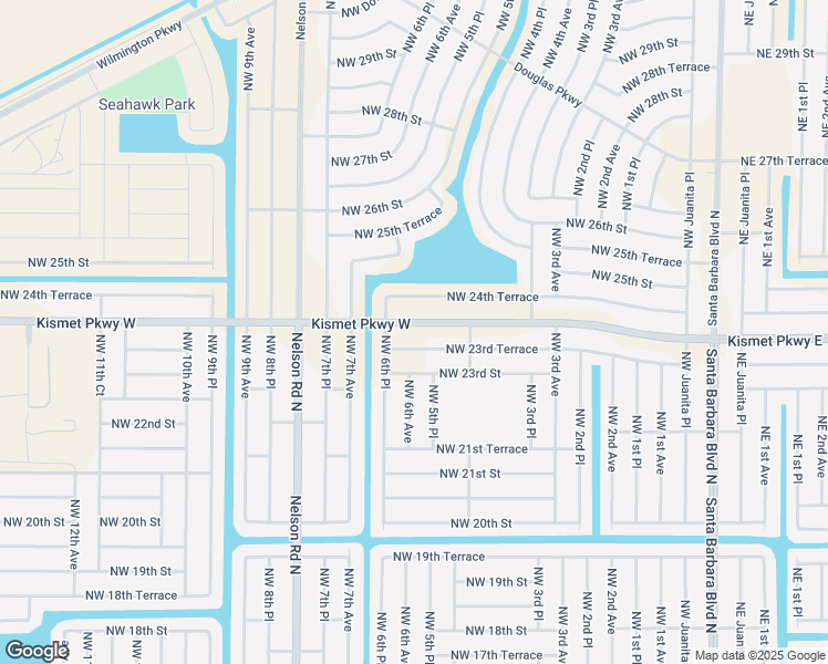 map of restaurants, bars, coffee shops, grocery stores, and more near 532 Kismet Parkway West in Cape Coral
