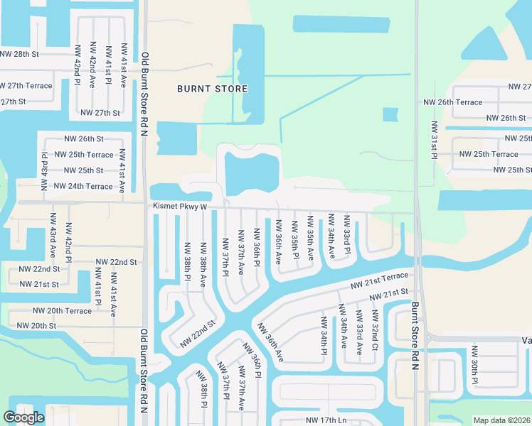 map of restaurants, bars, coffee shops, grocery stores, and more near 3610 Kismet Parkway West in Cape Coral