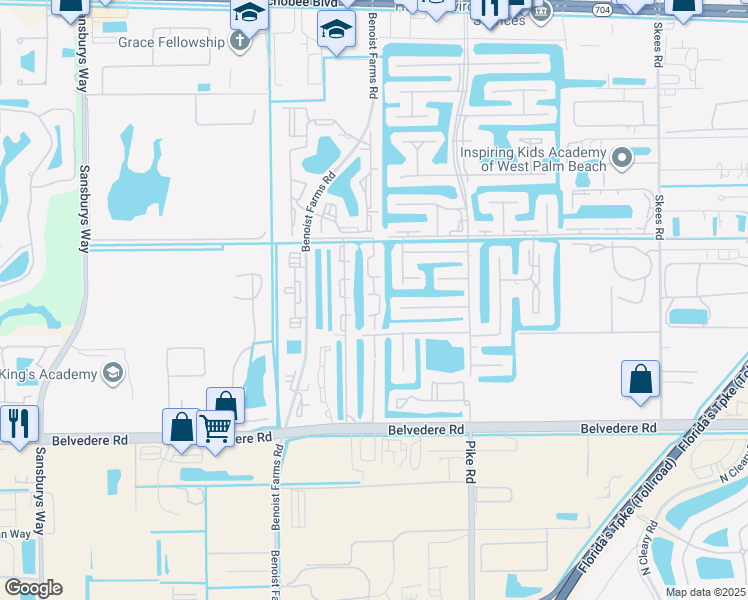 map of restaurants, bars, coffee shops, grocery stores, and more near 1151 Lake Terry Drive in West Palm Beach