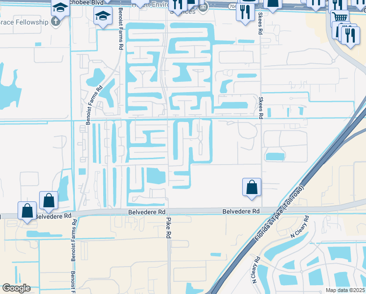 map of restaurants, bars, coffee shops, grocery stores, and more near 177 Lake Meryl Drive in West Palm Beach