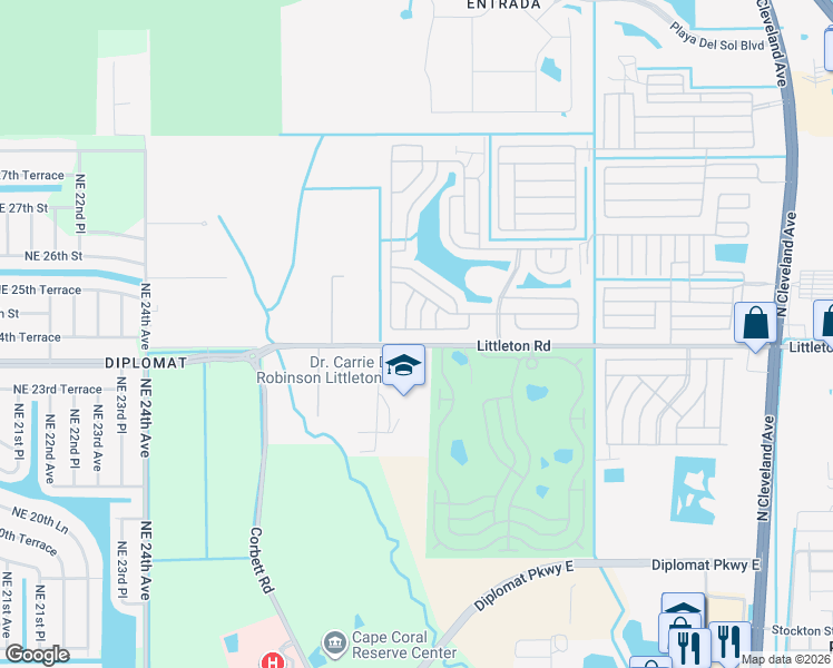 map of restaurants, bars, coffee shops, grocery stores, and more near 367 Horizon Drive in North Fort Myers