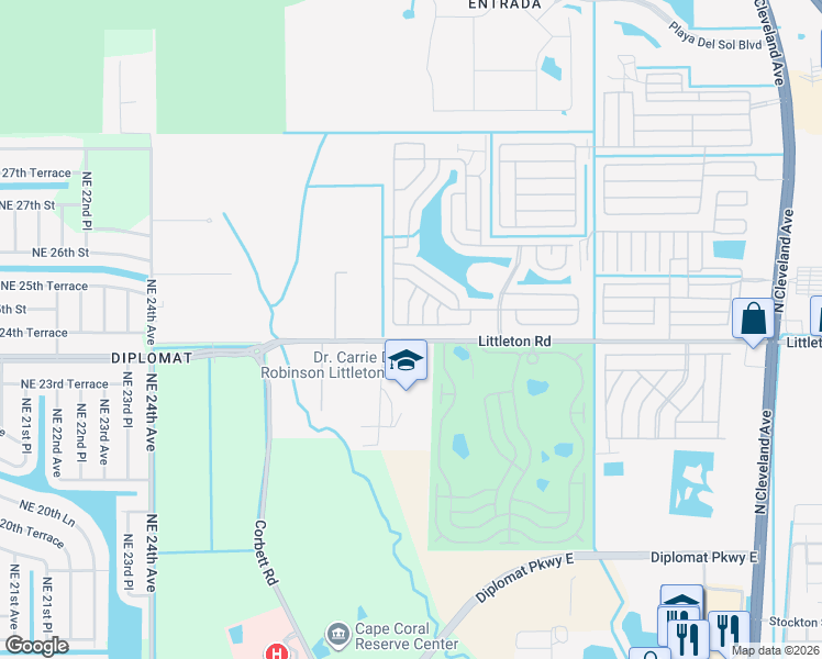 map of restaurants, bars, coffee shops, grocery stores, and more near 367 Horizon Drive in North Fort Myers