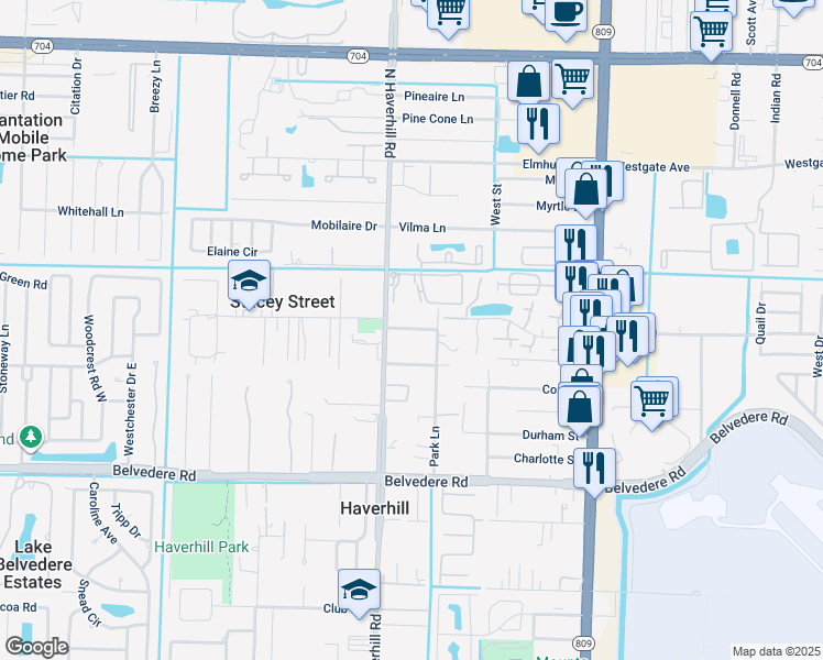map of restaurants, bars, coffee shops, grocery stores, and more near 4910 Pine Ridge Lane in West Palm Beach