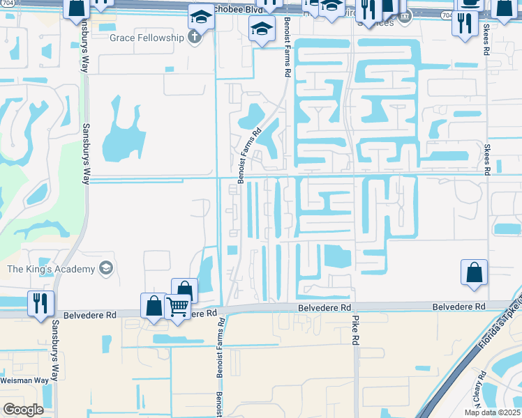map of restaurants, bars, coffee shops, grocery stores, and more near 1165 Lake Victoria Drive in West Palm Beach