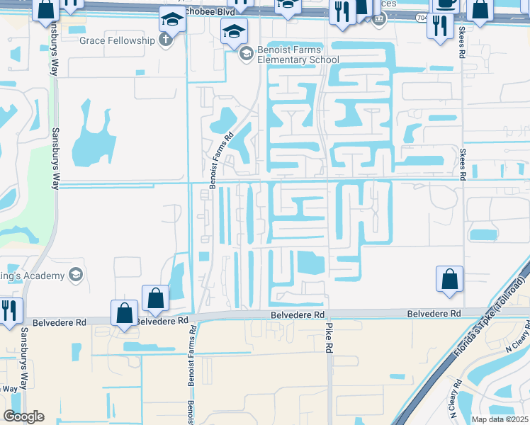 map of restaurants, bars, coffee shops, grocery stores, and more near 1162 Lake Terry Drive in West Palm Beach