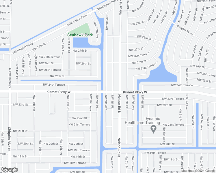 map of restaurants, bars, coffee shops, grocery stores, and more near 2409 Northwest 9th Avenue in Cape Coral