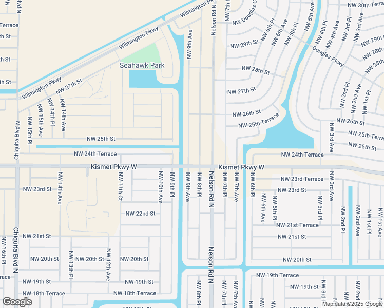 map of restaurants, bars, coffee shops, grocery stores, and more near 2413 Northwest 9th Avenue in Cape Coral