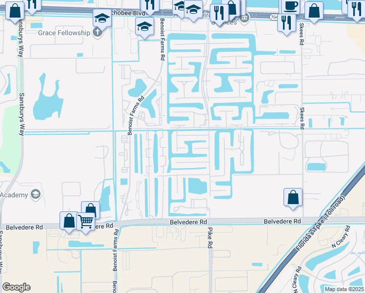 map of restaurants, bars, coffee shops, grocery stores, and more near 135 Lake Nancy Lane in West Palm Beach