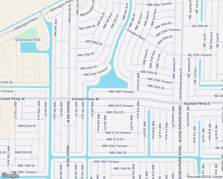 map of restaurants, bars, coffee shops, grocery stores, and more near 425 Northwest 24th Terrace in Cape Coral