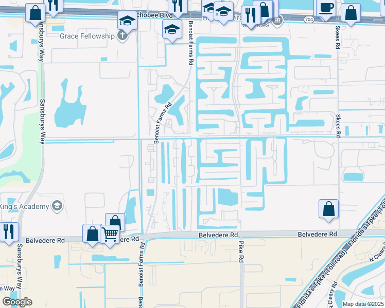 map of restaurants, bars, coffee shops, grocery stores, and more near 1186 Lake Terry Drive in West Palm Beach
