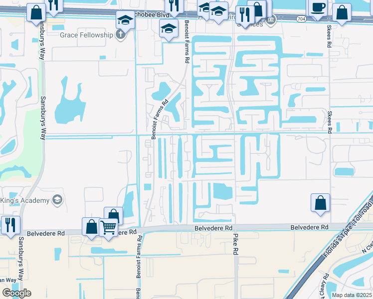 map of restaurants, bars, coffee shops, grocery stores, and more near 1186 Lake Terry Drive in West Palm Beach