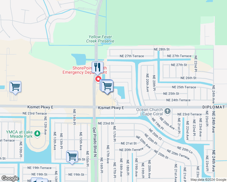 map of restaurants, bars, coffee shops, grocery stores, and more near 1751 Concordia Lake Circle in Cape Coral
