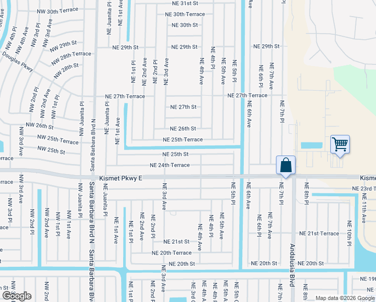 map of restaurants, bars, coffee shops, grocery stores, and more near 331 Northeast 25th Street in Cape Coral