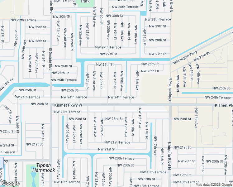 map of restaurants, bars, coffee shops, grocery stores, and more near 2423 Northwest 19th Place in Cape Coral