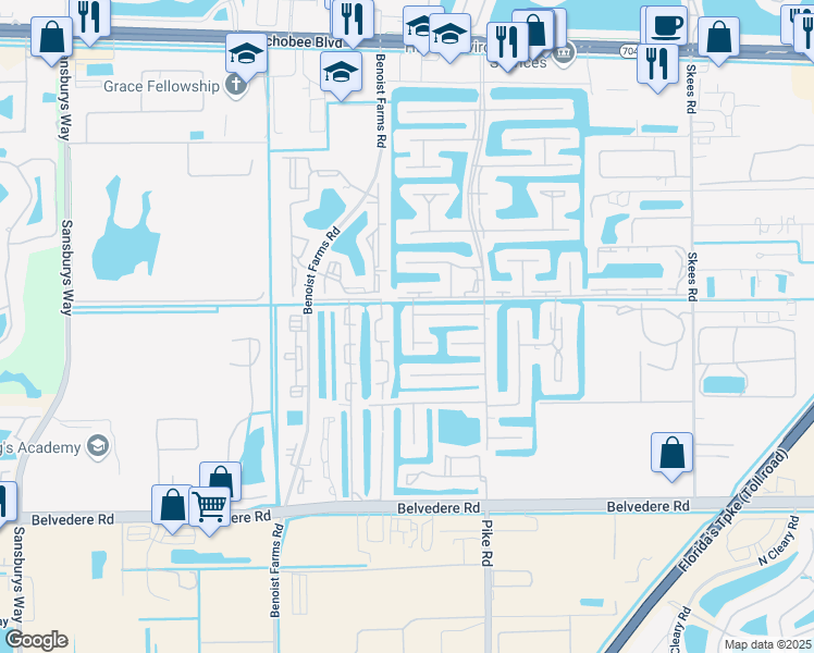map of restaurants, bars, coffee shops, grocery stores, and more near 135 Lake Nancy Lane in West Palm Beach