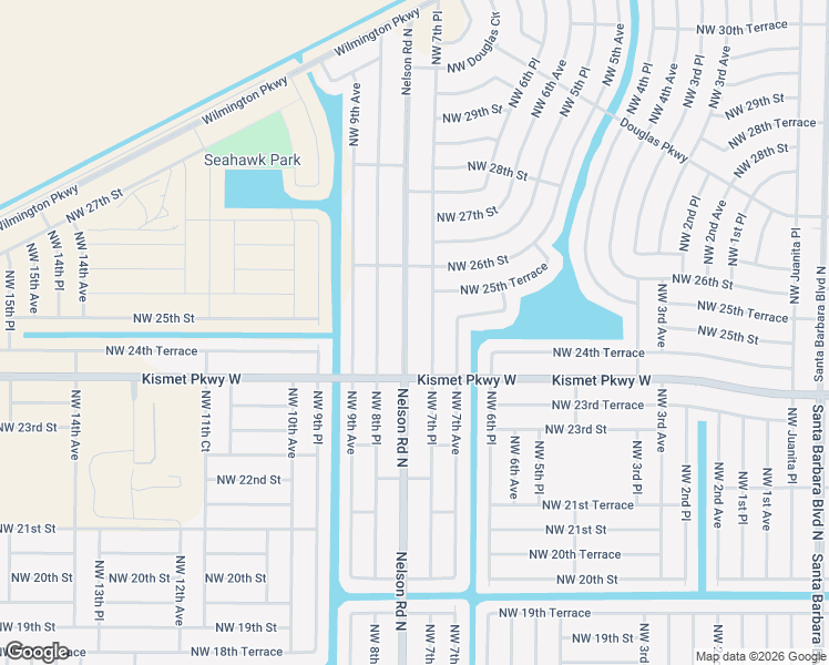 map of restaurants, bars, coffee shops, grocery stores, and more near 2425 Nelson Road North in Cape Coral