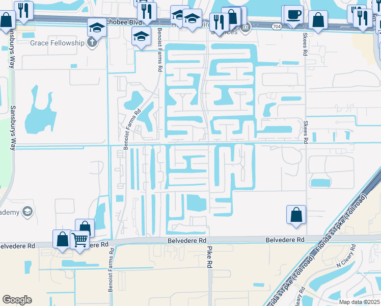 map of restaurants, bars, coffee shops, grocery stores, and more near 130 Lake Nancy Drive in West Palm Beach