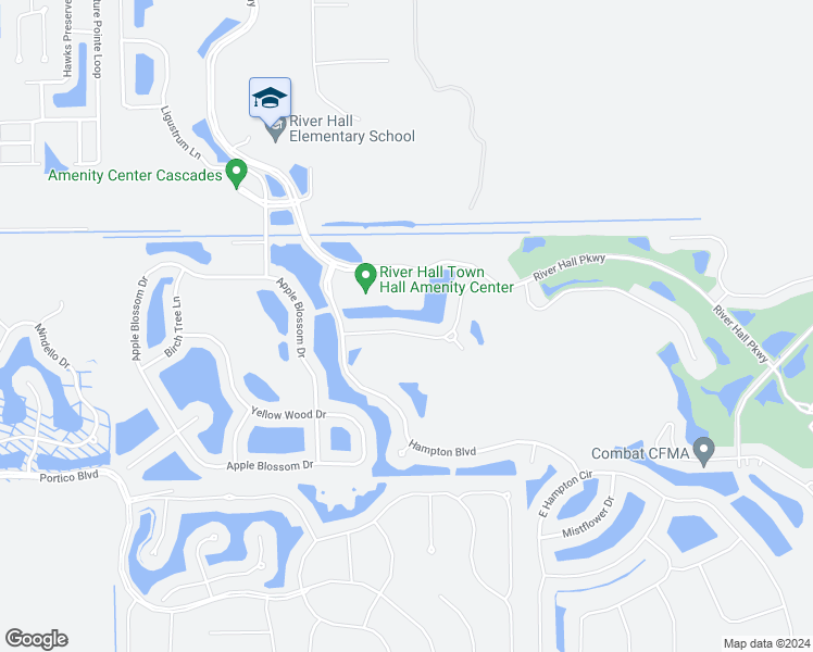 map of restaurants, bars, coffee shops, grocery stores, and more near 15667 Angelica Drive in Alva