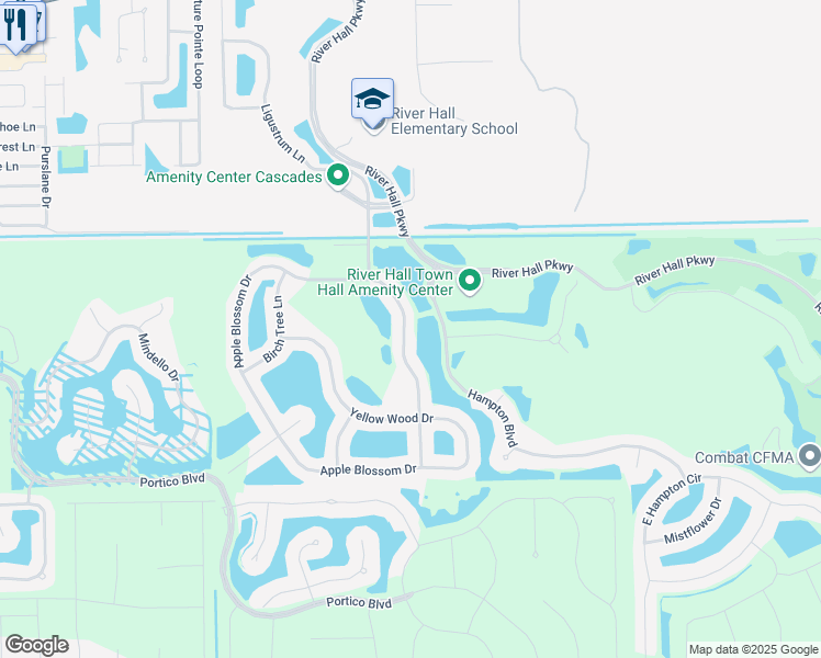 map of restaurants, bars, coffee shops, grocery stores, and more near 2935 Apple Blossom Drive in Alva