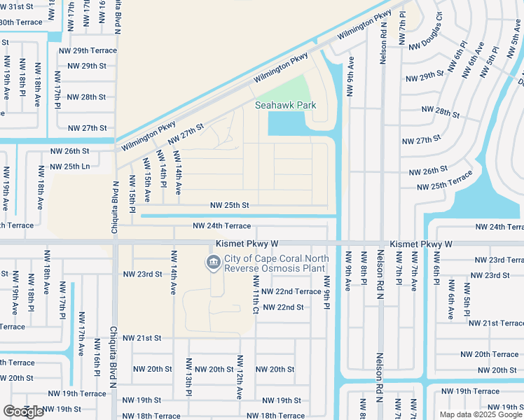 map of restaurants, bars, coffee shops, grocery stores, and more near 1110 Northwest 25th Street in Cape Coral