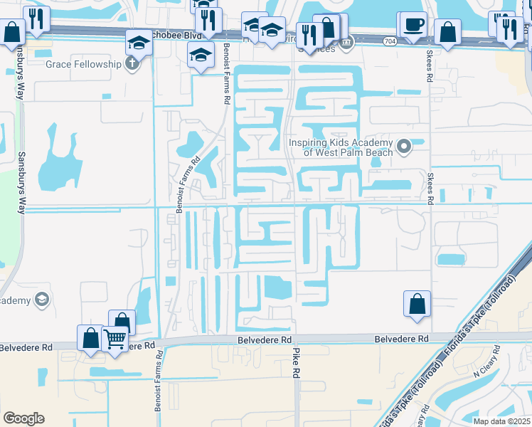 map of restaurants, bars, coffee shops, grocery stores, and more near 130 Lake Nancy Drive in West Palm Beach