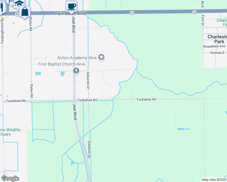 map of restaurants, bars, coffee shops, grocery stores, and more near 22191 Tuckahoe Road in Alva