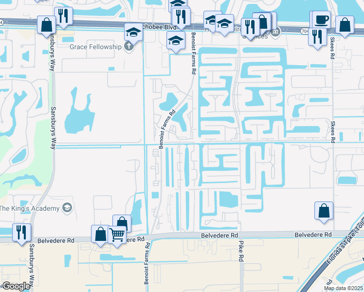map of restaurants, bars, coffee shops, grocery stores, and more near 1186 Lake Terry Drive in West Palm Beach
