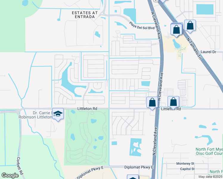 map of restaurants, bars, coffee shops, grocery stores, and more near 301 Hans Brinker Street in North Fort Myers