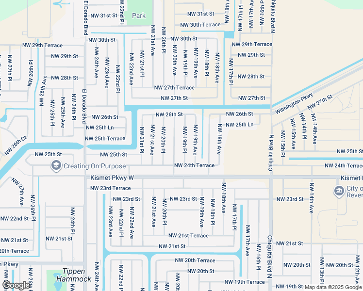 map of restaurants, bars, coffee shops, grocery stores, and more near 2512 Northwest 19th Place in Cape Coral