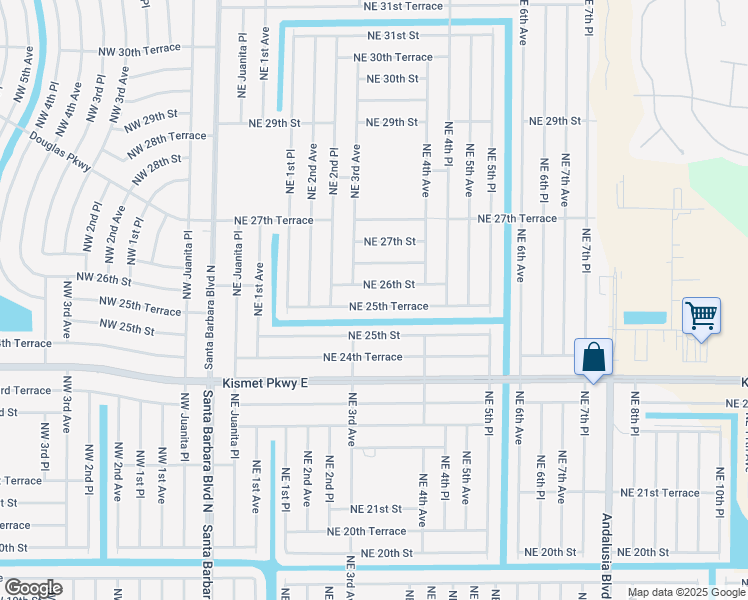 map of restaurants, bars, coffee shops, grocery stores, and more near 309 Northeast 26th Street in Cape Coral