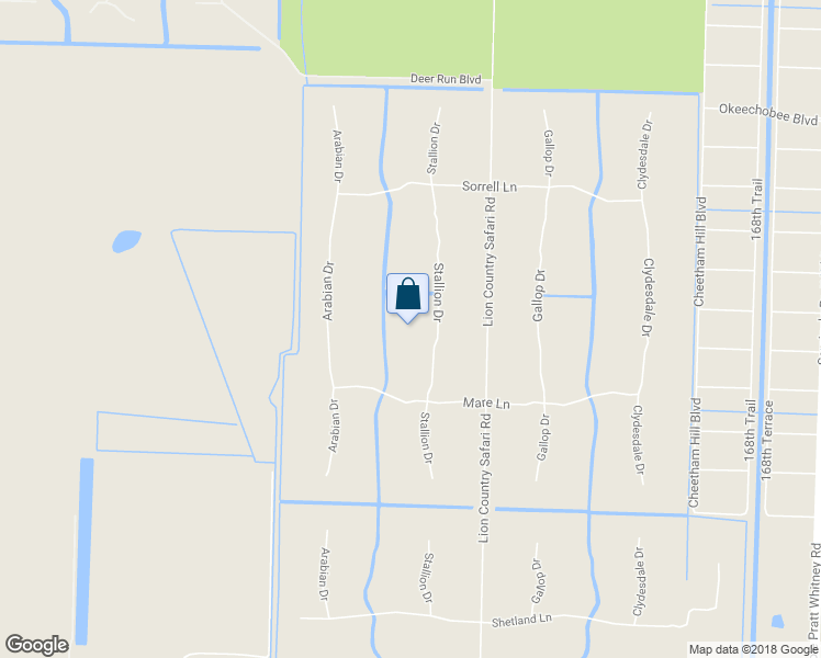 map of restaurants, bars, coffee shops, grocery stores, and more near 1401 Stallion Drive in Loxahatchee