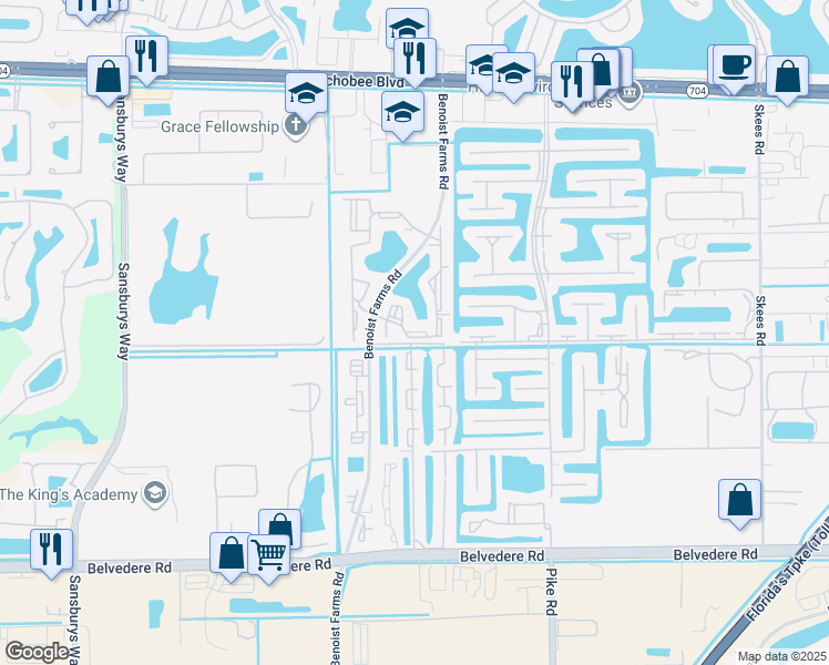 map of restaurants, bars, coffee shops, grocery stores, and more near 1485 Lake Crystal Drive in West Palm Beach