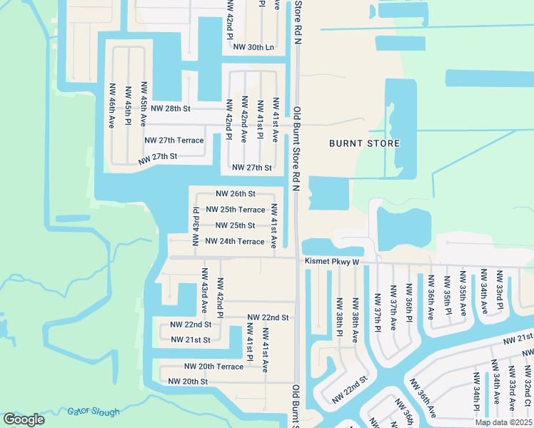 map of restaurants, bars, coffee shops, grocery stores, and more near 4104 Northwest 25th Terrace in Cape Coral