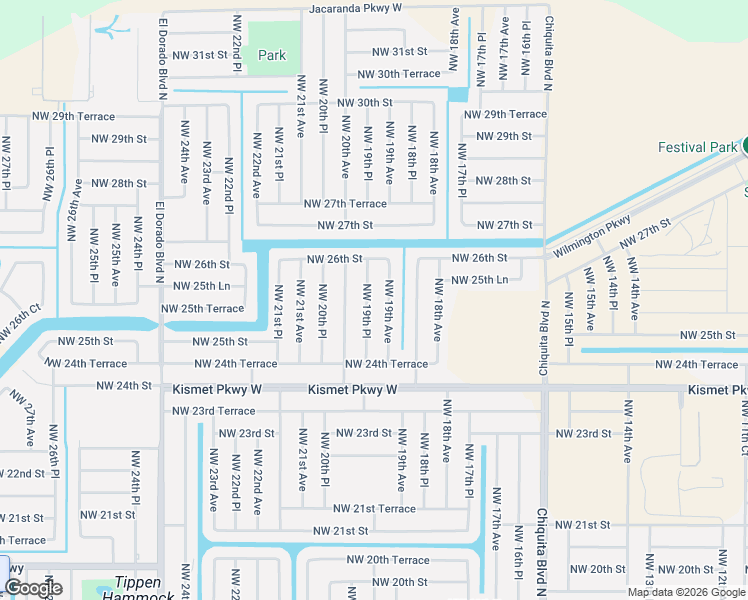 map of restaurants, bars, coffee shops, grocery stores, and more near 2525 Northwest 19th Place in Cape Coral