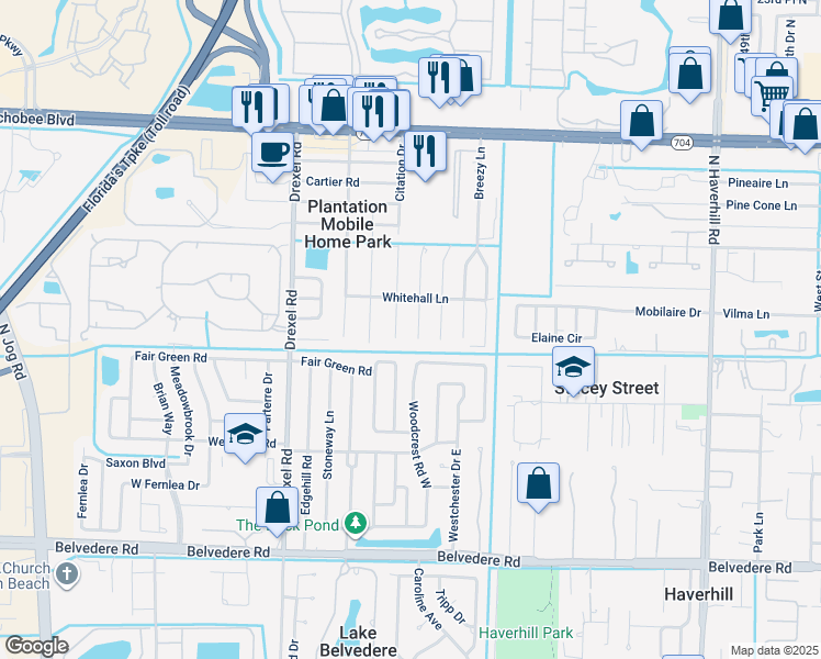map of restaurants, bars, coffee shops, grocery stores, and more near 1524 Citation Drive in West Palm Beach