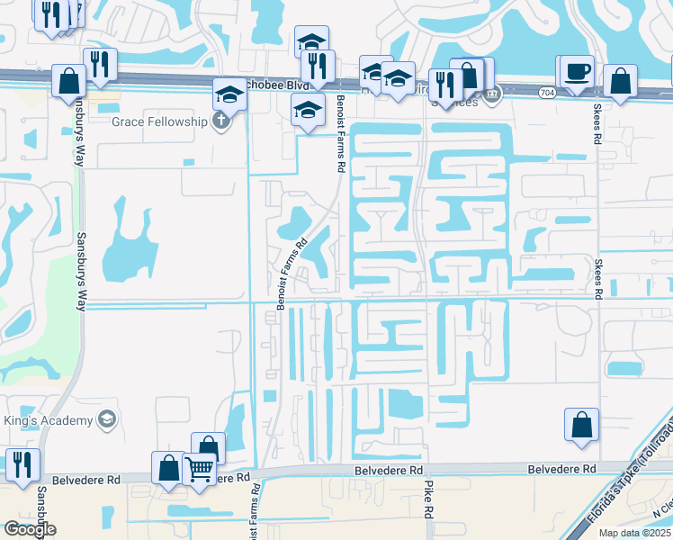 map of restaurants, bars, coffee shops, grocery stores, and more near 1485 Lake Crystal Drive in West Palm Beach