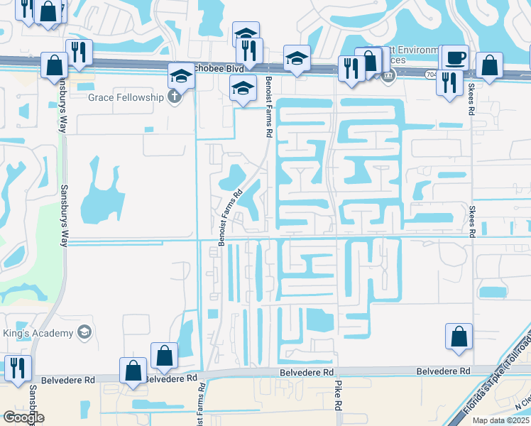 map of restaurants, bars, coffee shops, grocery stores, and more near 1485 Lake Crystal Drive in West Palm Beach