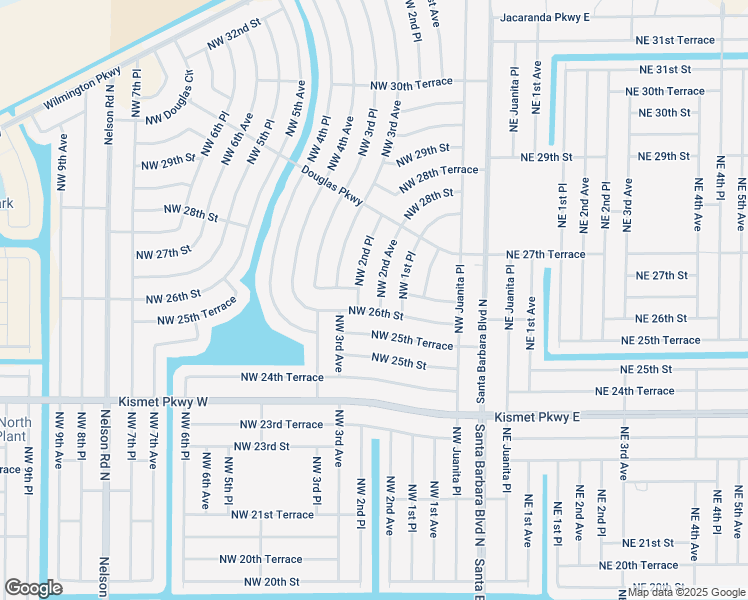map of restaurants, bars, coffee shops, grocery stores, and more near 2604 Northwest 2nd Avenue in Cape Coral