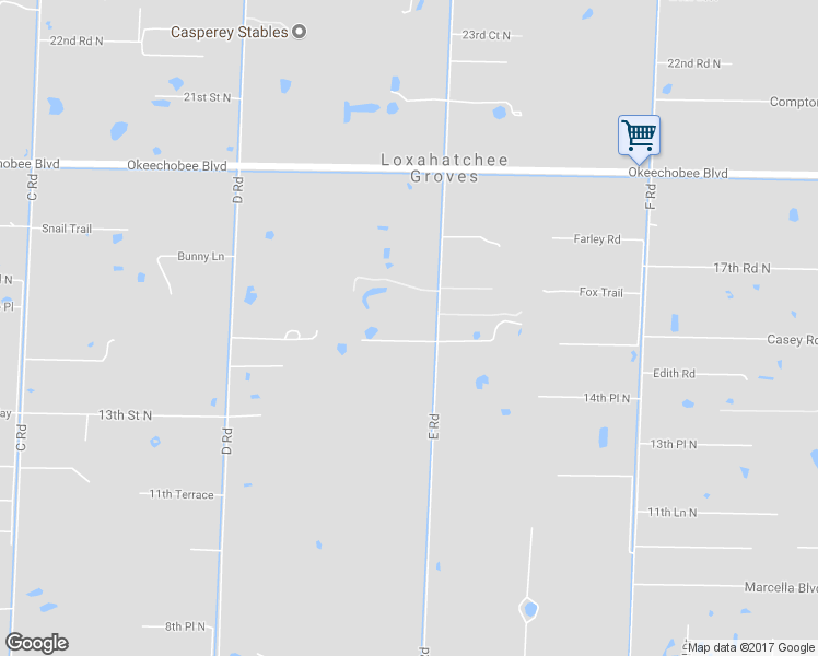 map of restaurants, bars, coffee shops, grocery stores, and more near 1625 E Road in Loxahatchee