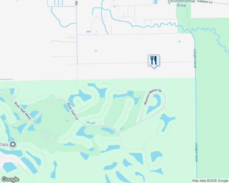 map of restaurants, bars, coffee shops, grocery stores, and more near 17100 Easy Stream Court in Alva