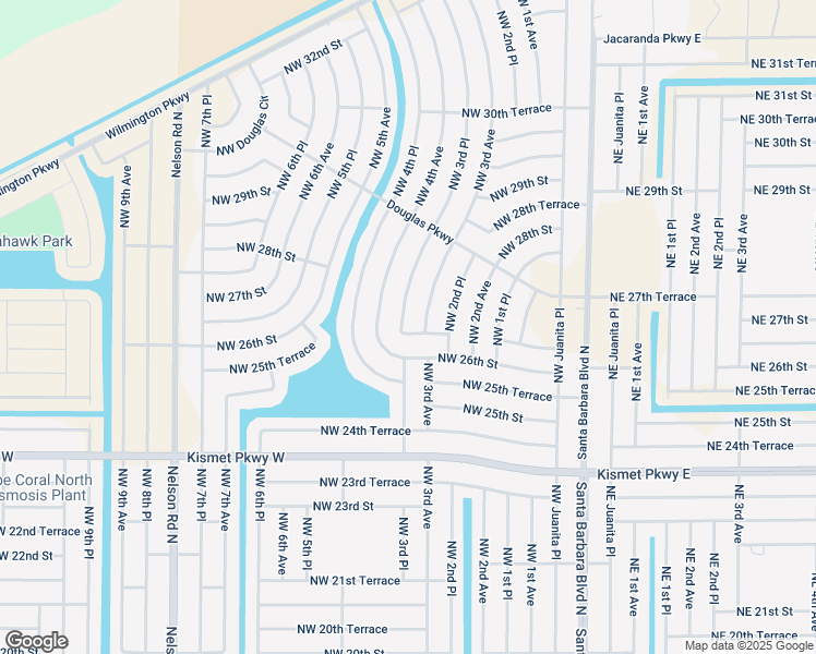 map of restaurants, bars, coffee shops, grocery stores, and more near 2605 Northwest 3rd Place in Cape Coral