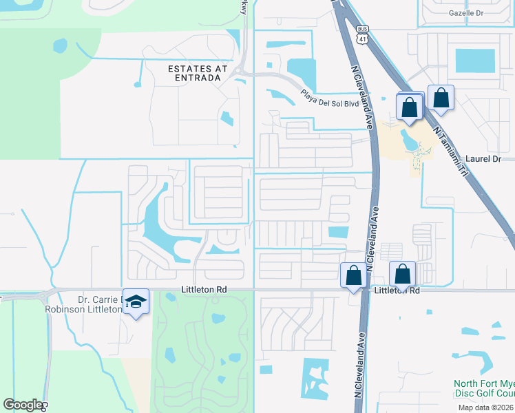 map of restaurants, bars, coffee shops, grocery stores, and more near 3207 Saturn Circle in North Fort Myers